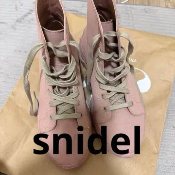 snidel 레이스업 스니커즈 핑크 하이컷 부츠 정가 13000엔