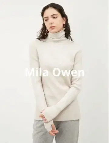 [ Mila Owen ] 터틀넥 리브 니트탑 S