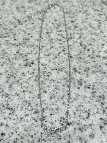 [ 새상품 미사용 ] 귀여운 반짝반짝 목걸이 고양이 모티브 실버