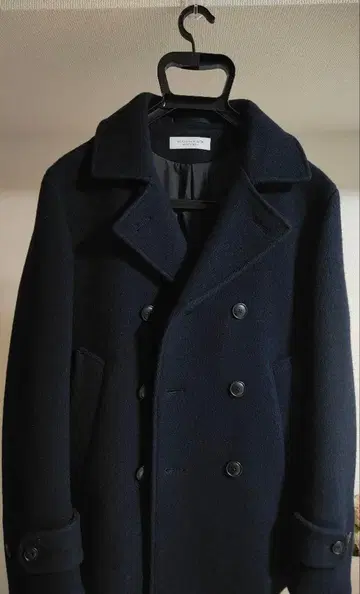 네이비 더블 브레스트 코트 S 사이즈