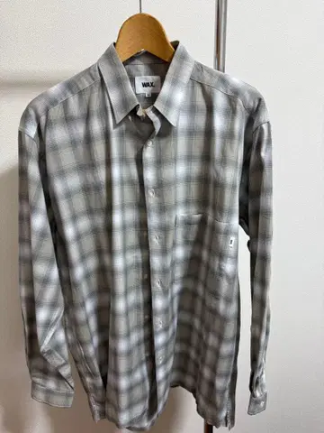 WAX 그레이 계열 체크 긴팔 셔츠