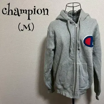 챔피온 ( M ) 후드티/그레이/속기모/빅 로고/남성용/지퍼 맨투맨