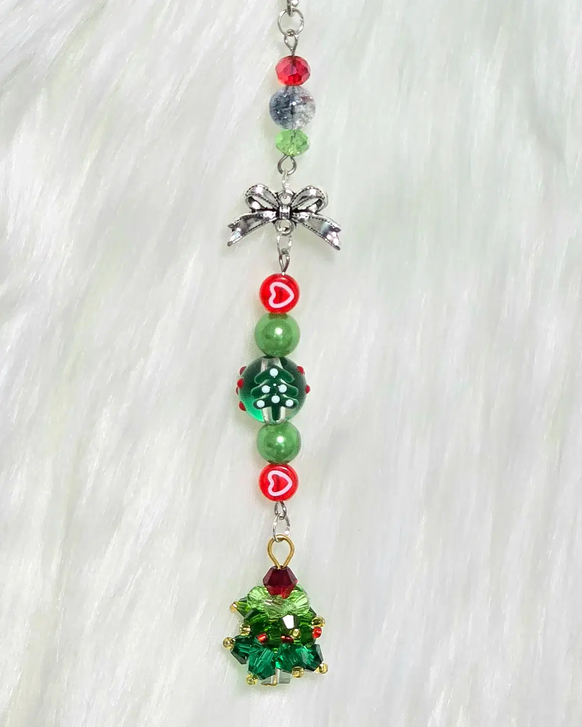 Christmas bead keychain :):