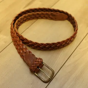 화이트하우스콕스 브라운 가죽 웨빙 벨트 28인치