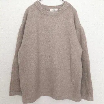 하트마켓 | 오버 사이즈 니트 스웨터 [ F ] 베이지 울 혼방 둥근넥