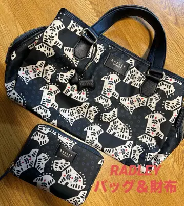RADLEY 테리어 패턴 블랙 보스턴형 백 & 지갑