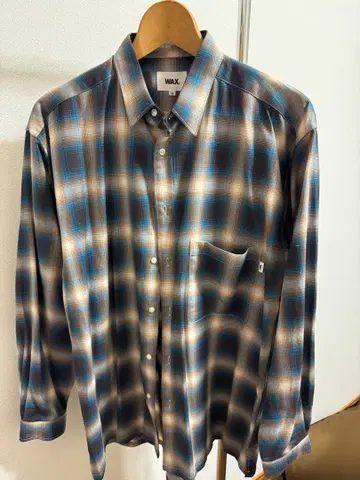 WAX 체크 무늬 긴팔 셔츠