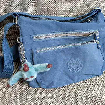 키플링 블루 숄더백 더블 지퍼