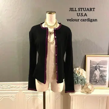 [ 2만엔 ] JILLSTUART NEWYORK 벨로아 파이핑 가디건