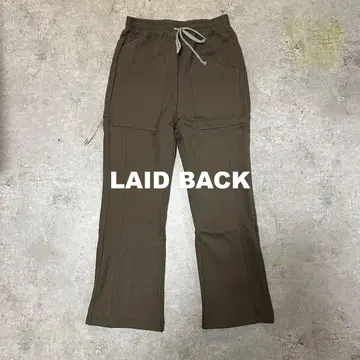 LAID BACK BACK ZIPPED SWEAT PANTS Khaki