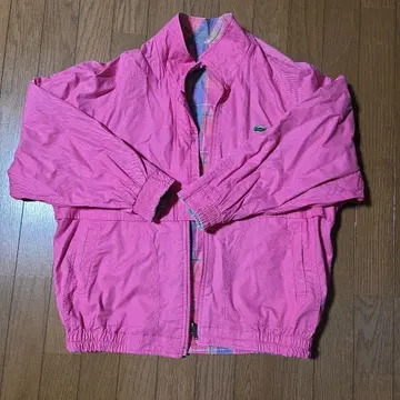 Lacoste 핑크 체크 무늬 자켓