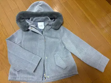 dazzlin 후드 부착 숏코트 그레이