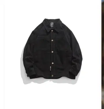 블랙 버튼 부착 자켓