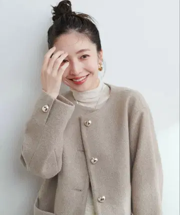 내추럴 쿠튀르 하트 단추 포근한 소재 코트 자켓