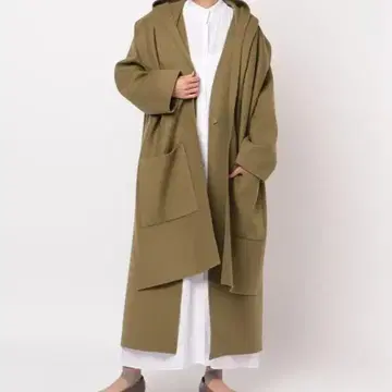 에트르 TOKYO 후드 부착 베이지 롱 코트