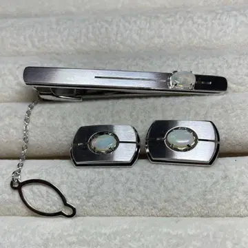 오팔 넥타이핀 커프스 링크 세트