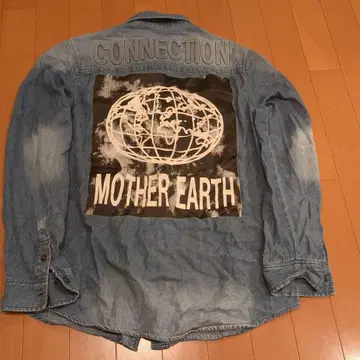 y2k MOTHER EARTH 데님 긴팔 셔츠