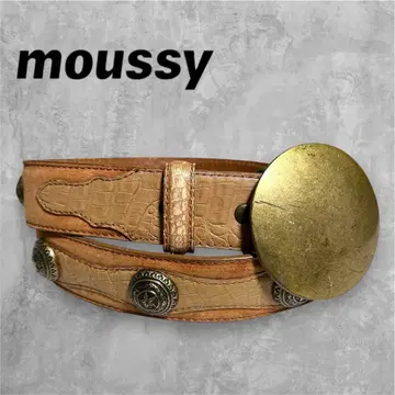 레어 moussy 마우지 네이티브 콘초 가죽 벨트 y2k 천연 가죽