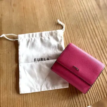 FURLA 핑크 3단 폴더형 지갑