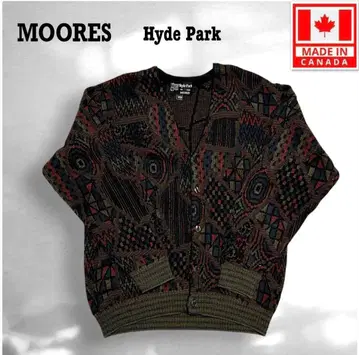 캐나다제 MOORES Hydepark 올 패턴 니트 가디건