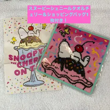 미사용 새상품 스누피 체리 셔닐 직조 미니 타월 PLAZA