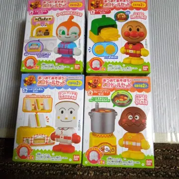 4종 세트 모아서 놀자! 호빵맨 타운 인형 세트