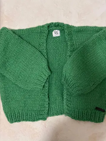 그린 니트 가디건