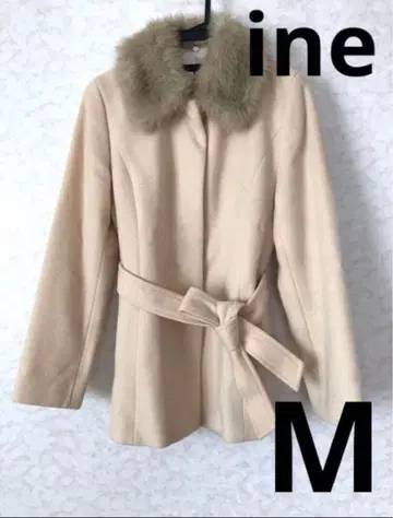 ine 여성용 아우터 울 코트 M 아이보리 화이트 미들 기장