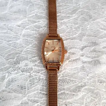 가동 새상품급 ete 에테 로즈 골드 여성용 손목시계 MN55
