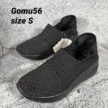 Gomu56 고무 고무 슬립온 S 사이즈 운동화 스니커즈 블랙 22.5