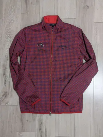 캘러웨이 마사이 체크 프린트 2WAY 풀 집업 블루종 L 사이즈