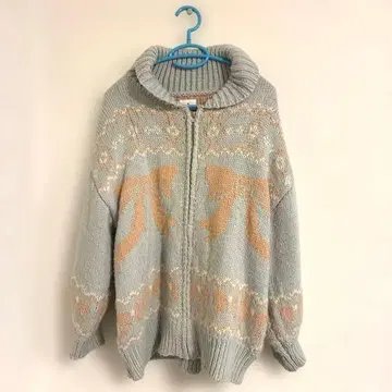 merry jenny 리본 자카드 코위찬 니트 블루