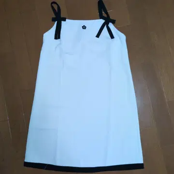 Mary Quant 피치 존 슬리브리스 미니 원피스 화이트/블랙