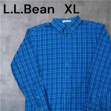 L.L.Bean 긴팔 셔츠 블루 체크 L 버튼 다운