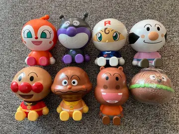 USED 빅 호빵맨 마스코트 8개 세트 카바오 군 코무스비만 외