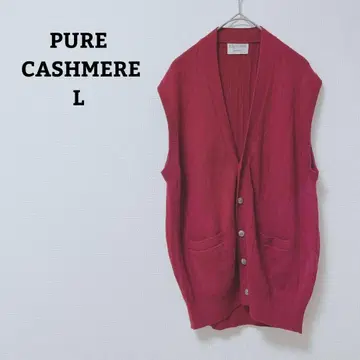 퓨어 캐시미어 니트 베스트 캐시미어 100 V넥 포켓 L
