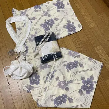 럭셔리 유카타 5종 세트 오비 장식, 머리 장식, 복조리, 옷깃 장식