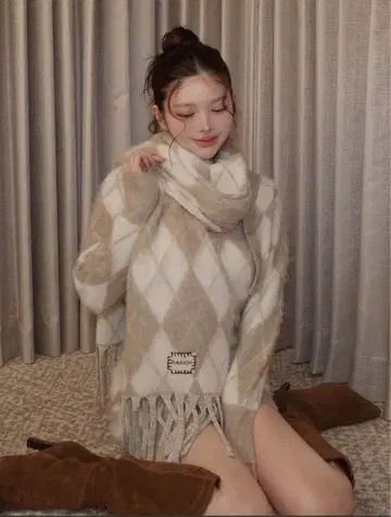 Darich 아가일 니트 앙상블 베이지