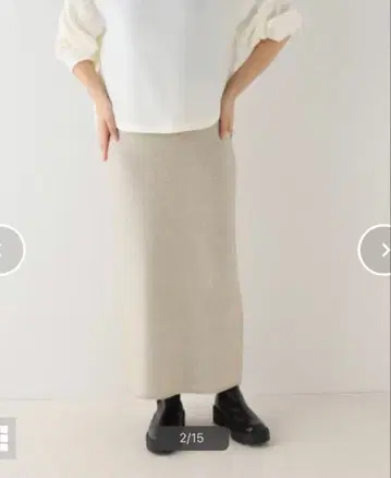 스팽글 니트 스커트 노블