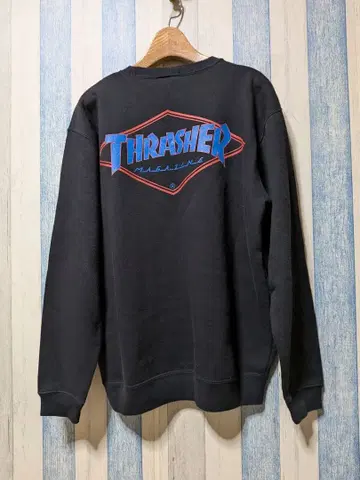 트레셔 맨투맨 속기모 뒷면 로고 블랙 M THRASHER