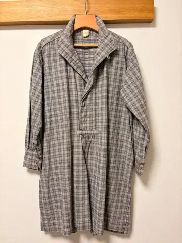 45R 체크 5부 소매 튜닉 M 루즈핏 45rpm