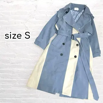 한국 브랜드 바이컬러 트렌치코트 허리 리본 벨트