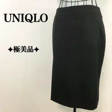 컨디션 최상 심플 블랙은 다용도! UNIQLO 무릎 기장 스커트