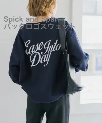 Spick and Span 백 로고 맨투맨 네이비