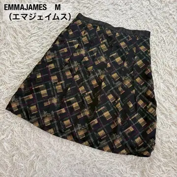 EMMAJAMES 체크 무늬 플리츠 스커트 플레어 스커트