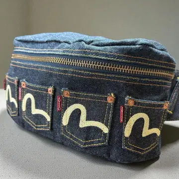 컨디션 최상 EVISU 바디백 데님 에비수 힙색 인디고