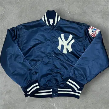 80s 양키스 바시티 자켓 빈티지 짧은 기장 USA 새틴 MLB