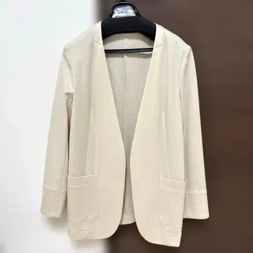 bouchon 노카라 자켓 아이보리 얇은 소재 가디건 자켓
