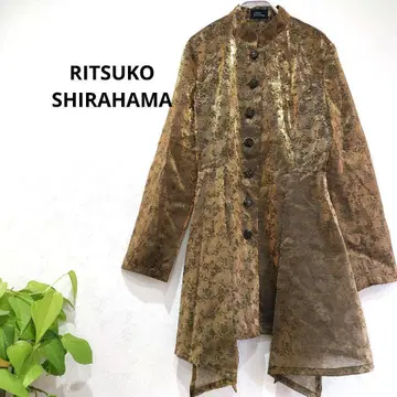 RITSUKO SHIRAHAMA 시어 롱 블라우스 꽃무늬 파티 금
