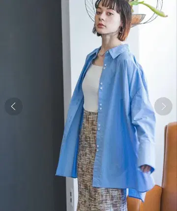 JEANASIS 70CW 버튼 다운 BIG 셔츠 블루